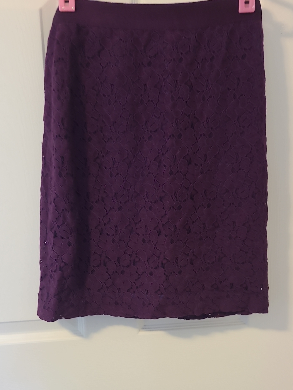 J. Crew Purple Lace Pencil Skirt